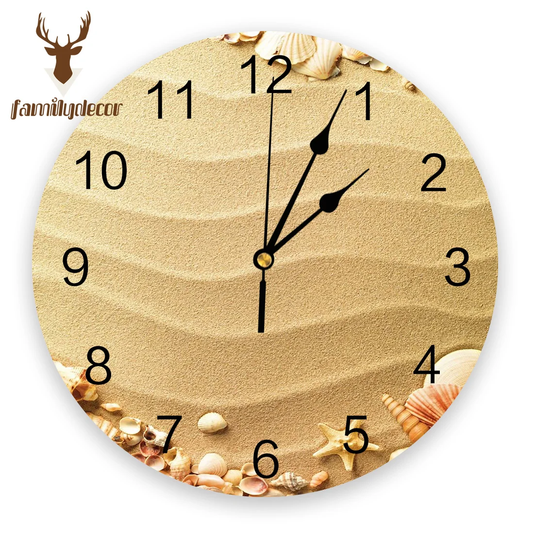 Пляжные раковины с принтом морской звезды ПВХ настенные часы современный дизайн