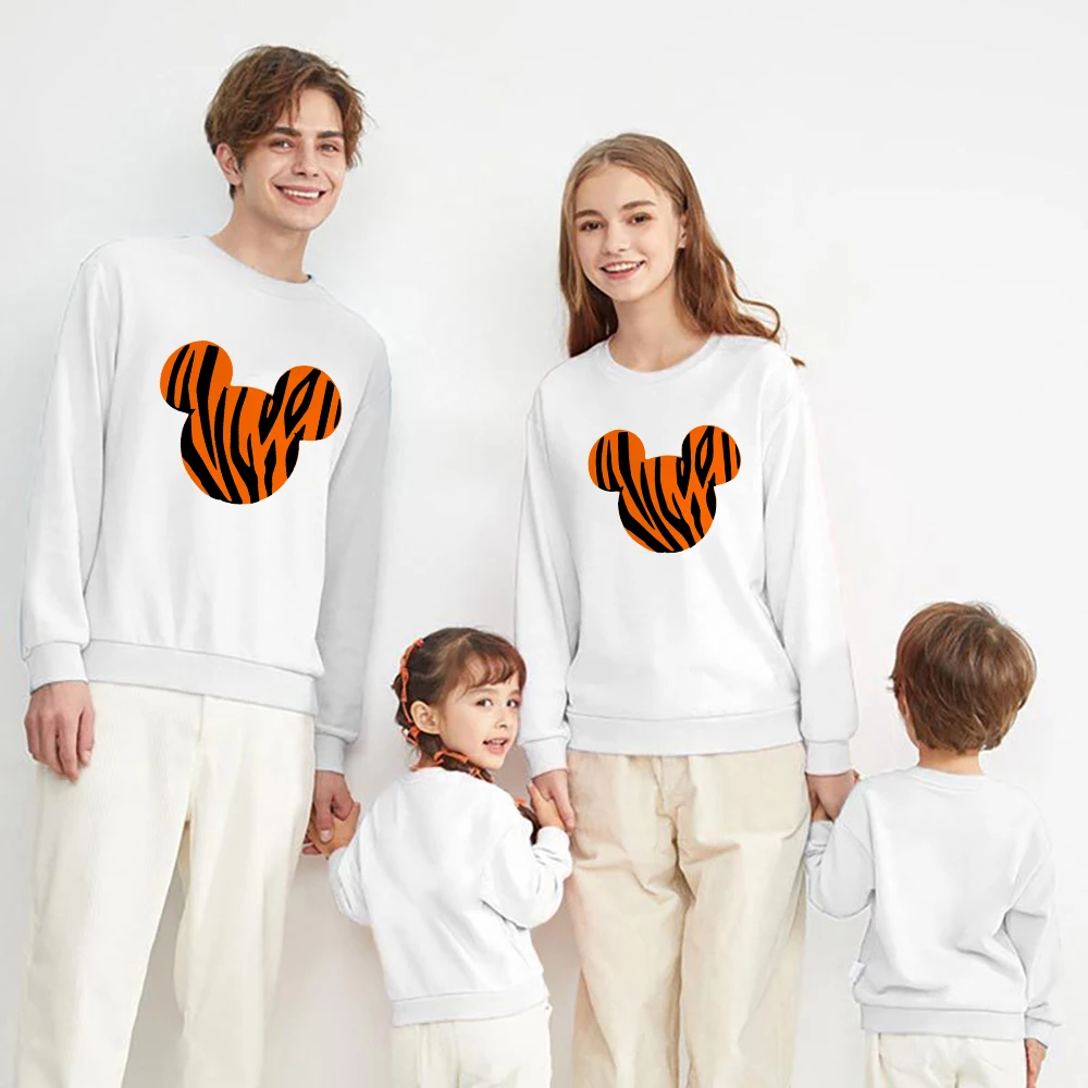 

Mickey Mouse Head Family Matching Clothes Versatile Creative Sweatshirt Disney Graphic Unisex Pullover Harajuku Hoodies Crewneck