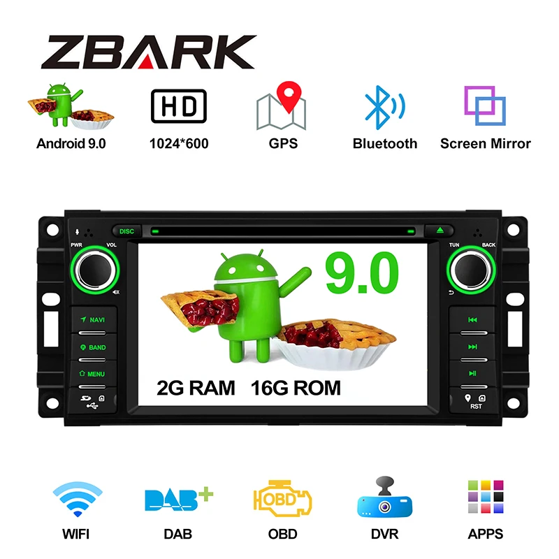 6 2 &quotAndroid 9 0 Восьмиядерный автомобильный Радио dvd плеер gps навигация для JEEP