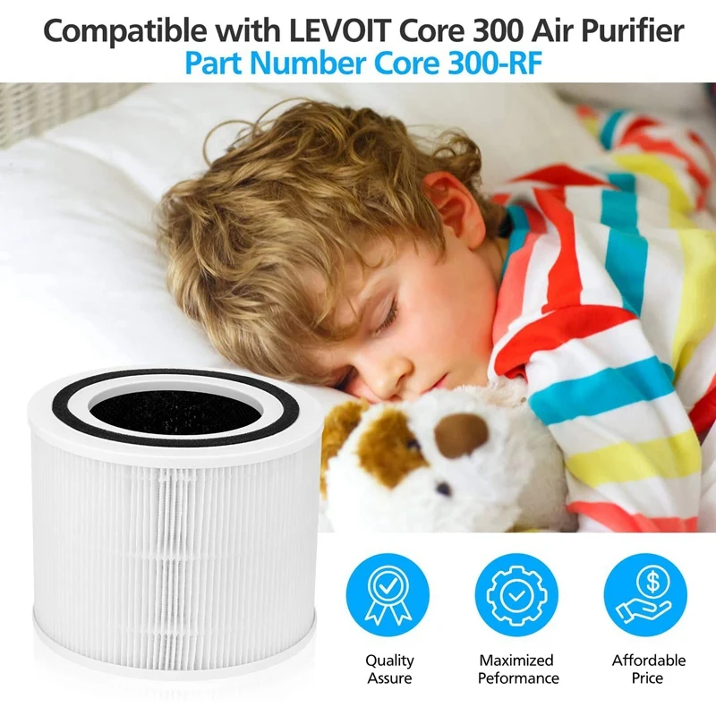 

3 Pack H13 Grade True HEPA Replacement Filter for LEVOIT Core P350 Air Purifier, Replacement Core P350-RF