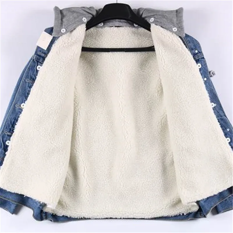 

Winter Jacket Women Hooded Jacket Plus Velvet Jean Jacket Women Denim Jackets Warm Coats And Jackets Women Velvet Jacket Outwear