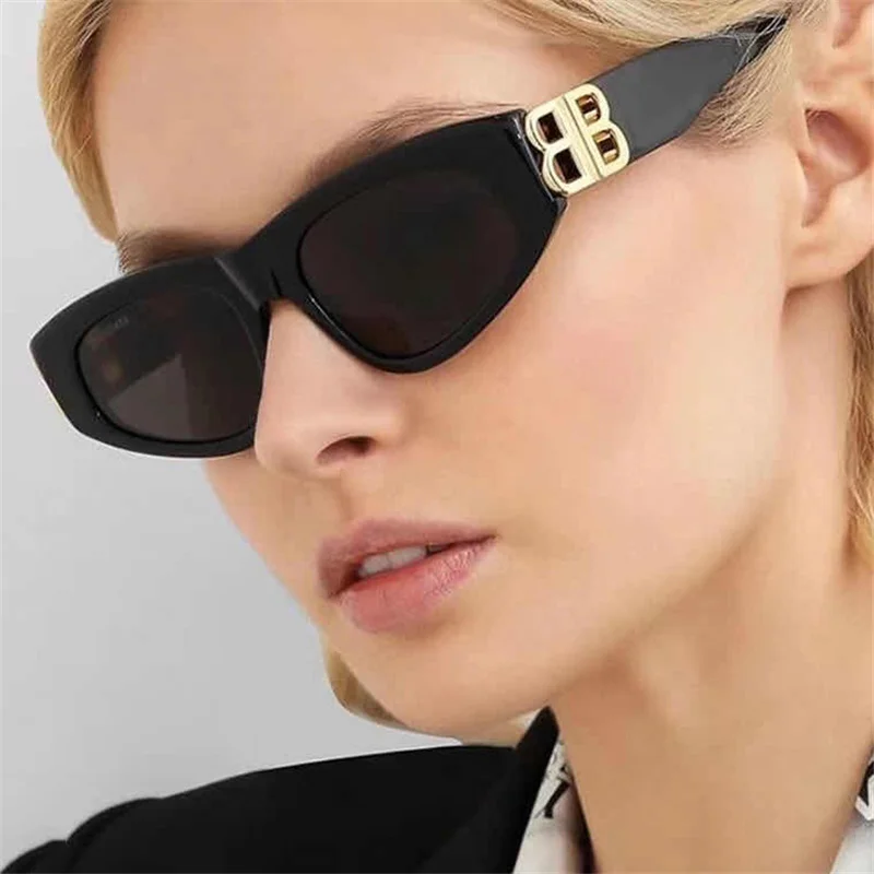 Новинка 2021, женские солнцезащитные очки, винтажные Квадратные Солнцезащитные очки, брендовые дизайнерские женские очки «кошачий глаз», очк...