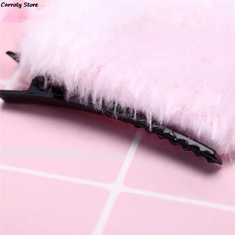 Женская заколка для волос с узором в виде кошачьих ушей из лисьего меха|Шпильки и