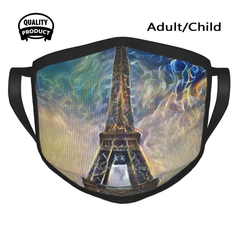 Эйфелева башня догадках из дышащего хлопка мягкая теплая зимняя маска для рта