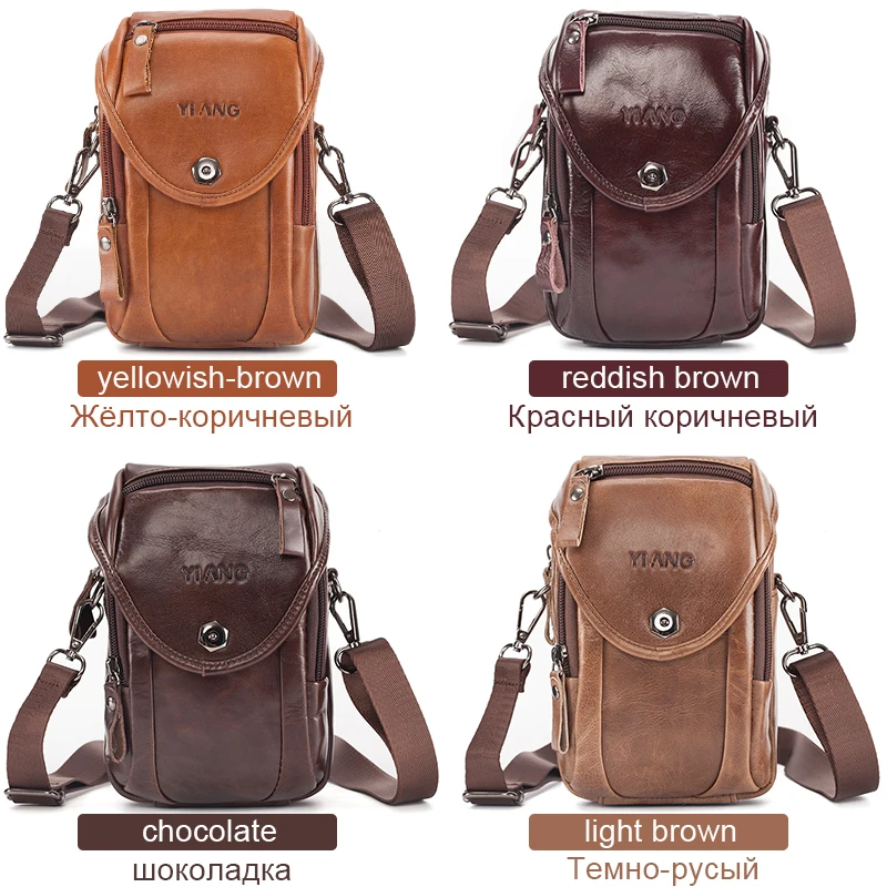 Модная качественная кожаная мужская сумка-слинг через плечо дизайнерская