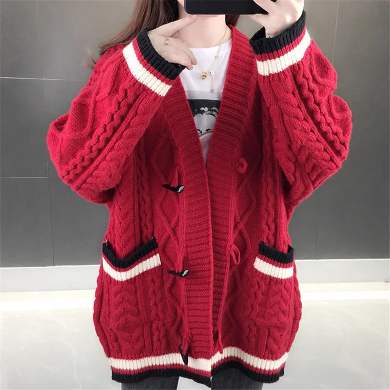 Женский трикотажный кардиган с V-образным вырезом 4 цвета