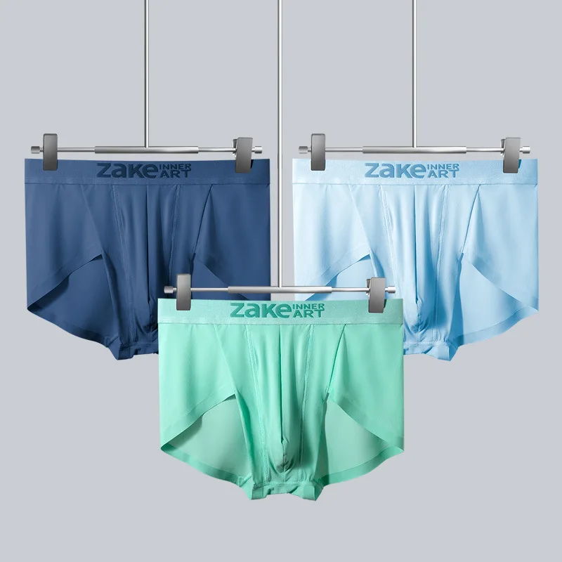 3-pack men's underwear silver ion antibacterial boxer shorts ice silk seamless mid-waist briefs youpin |