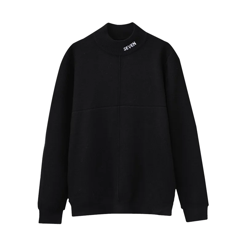 Winter Half Turtleneck Sweater Men Long Sleeve Standard Knitted Pullover Mens Clothes