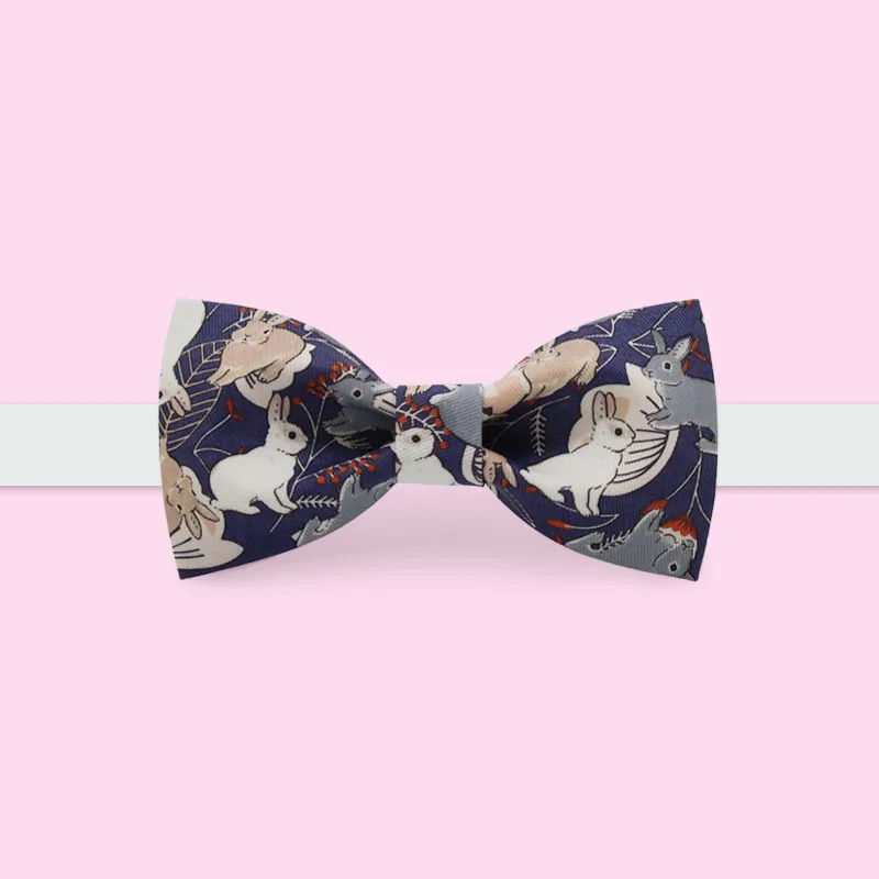 

Free shipping new men's male printed groom groomsman presided banquet wedding Bow tie formal dress necktie tie Little bunny