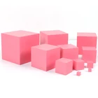 Обучающие деревянные игрушки Монтессори, розовая башня, сенсорные Деревянные игрушки для детей раннего возраста, Обучающие игрушки K1946F