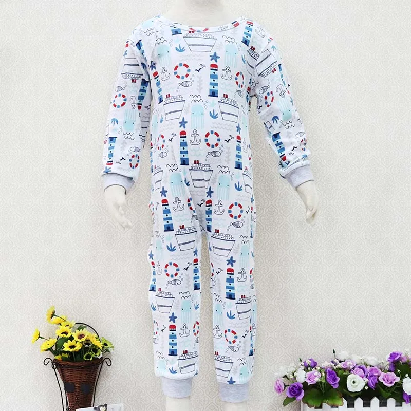 Детские комбинезоны для детей 1-4 лет, хлопок, одежда для малышей, цельнокроеная детская одежда - Цвет: Небесно-голубой