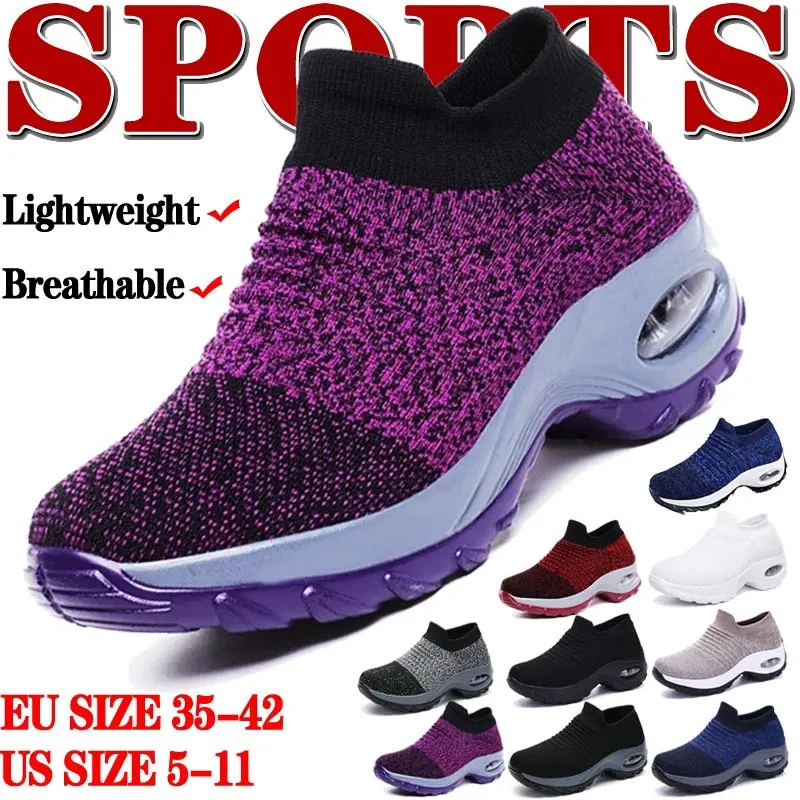 

Oversize Platform Wedge Running Shoes Knit Socks Women Massive Sneakers Women's Sports Shoes Women Sport Sneakers Knit GME-2451