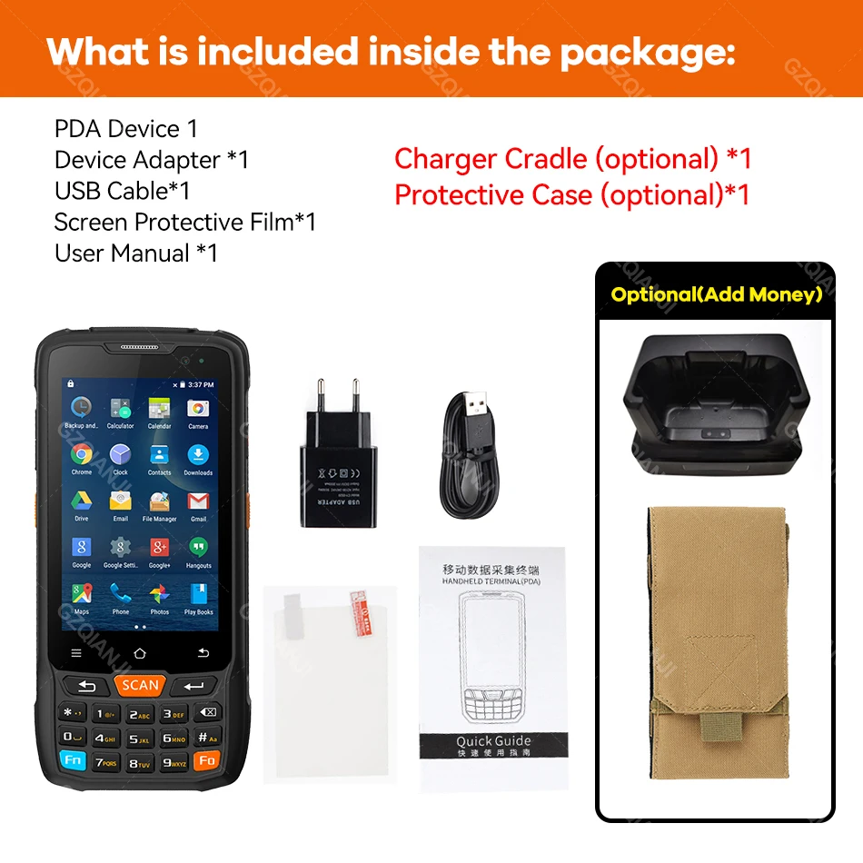 NEW Android 8.1 PDA Rugged Handheld Terminal PDA Data Collector Honeywell 1D 2D QR Barcode Scanner Inventory Wireless 4G GPS PDA images - 6