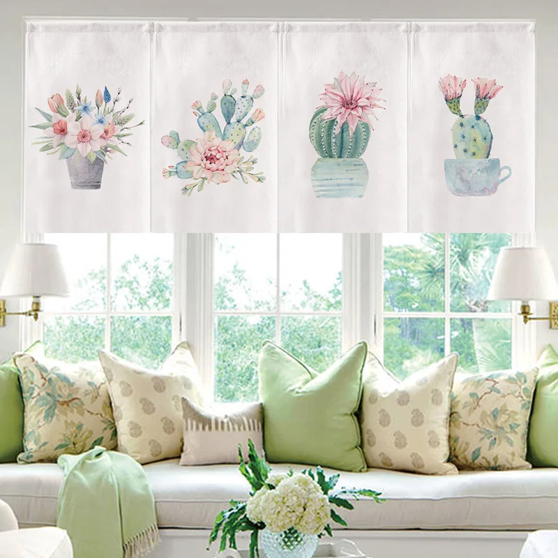 Завод Кухня ткань Шторы японский Стиль палка включает целый кусок флаг бытовой