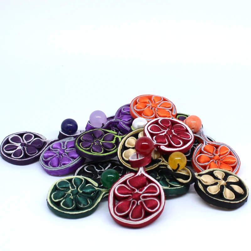 1 пара ручная работа вышивка бисером китайская лягушка застежка узел пуговицы