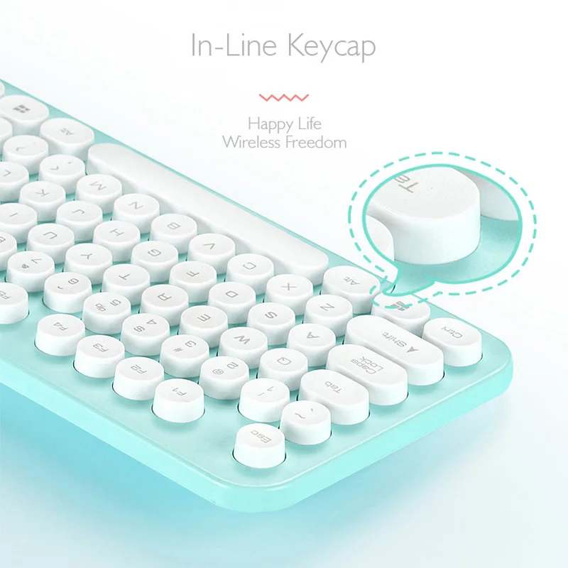 2 4G круглая клавиатура с колпачком беспроводная мышь бесшумная игровая для Macbook Pro