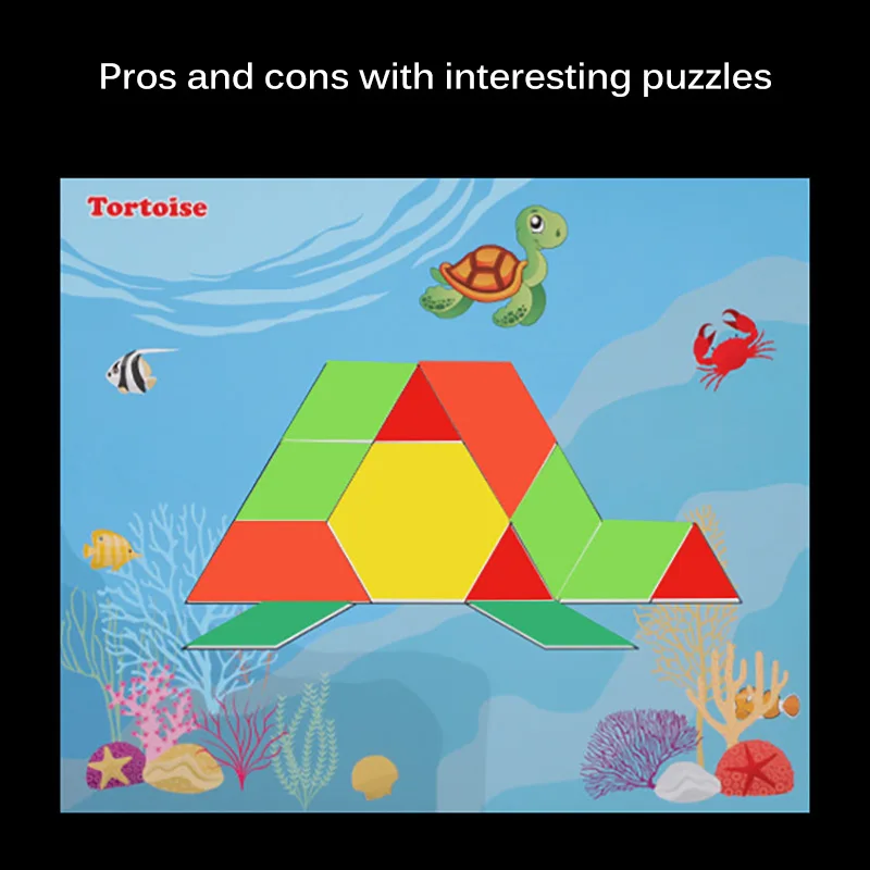 

Wooden Pattern Animal Jigsaw Puzzle Colorful Tangram Toy Kids Montessori Early Education Sorting Games Toys Children Gift