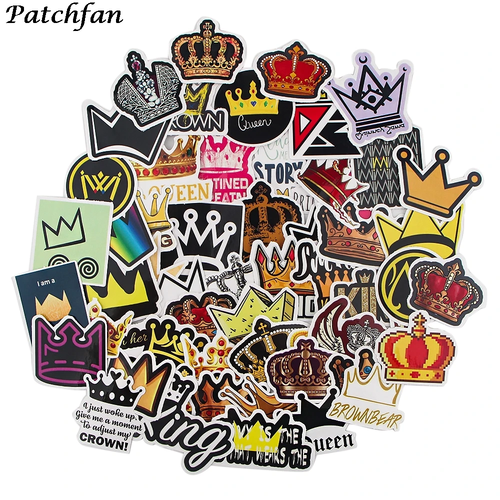 

12Set AD350 Patchfan 56pcs Cartoon Crown Toy Sticker for DIY scrapbooking album Luggage Laptop Phone Decals Sticker For Kids