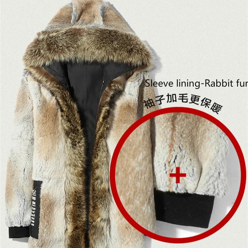 

Warm Fur Parka Winter Jacket Men Real Fur Coat Raccoon Fur Long Rabbit Fur Coats Veste Homme Hiver MG-2800062 KJ2528