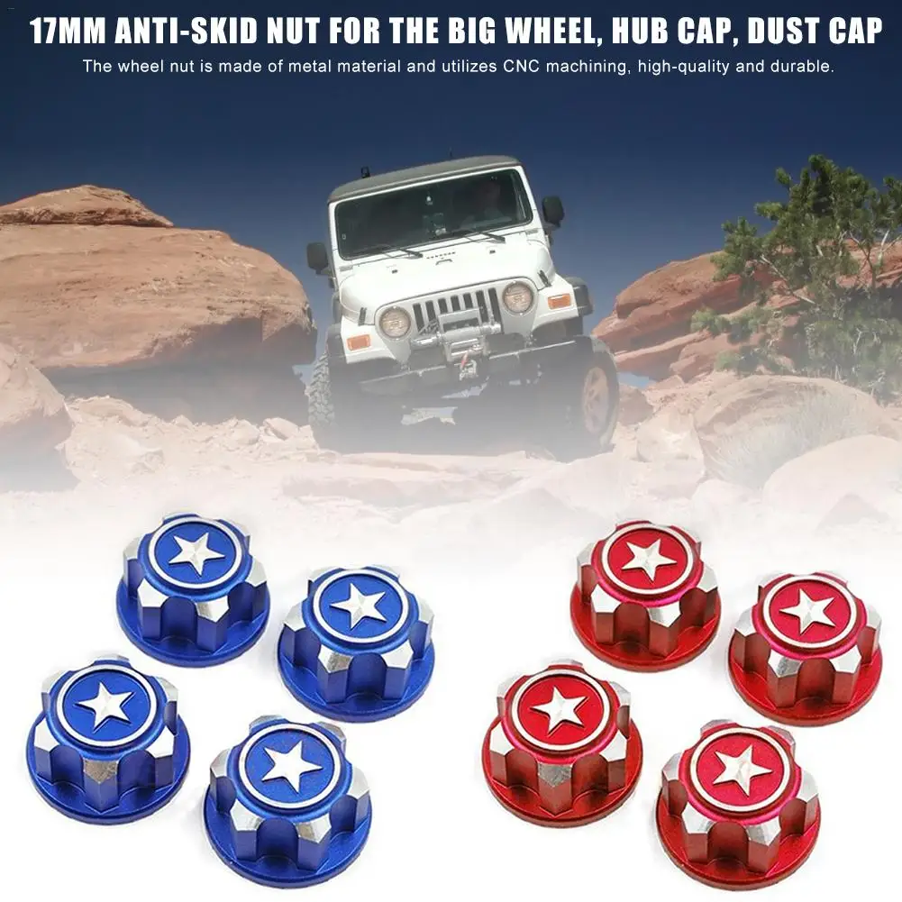 4PCS Wheel Hub Nut CNC Alloy 17MM Dustproof Non-slip RC Car Accessories For Traxxas X-maxx Summit E-Re vo | Игрушки и хобби