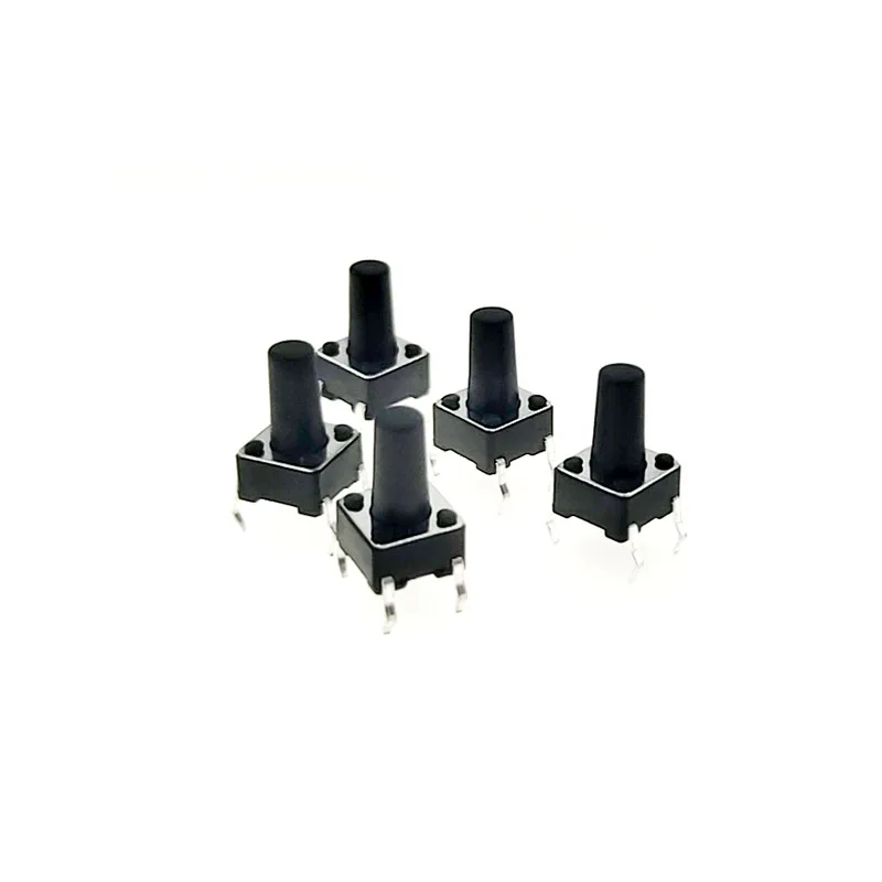 

100 pieces/batch 6*6*10mm DIP 4 PIN 12V 0.5A Tact button switch Tact Direct Plug-in Self-Reset Micro Interruptor