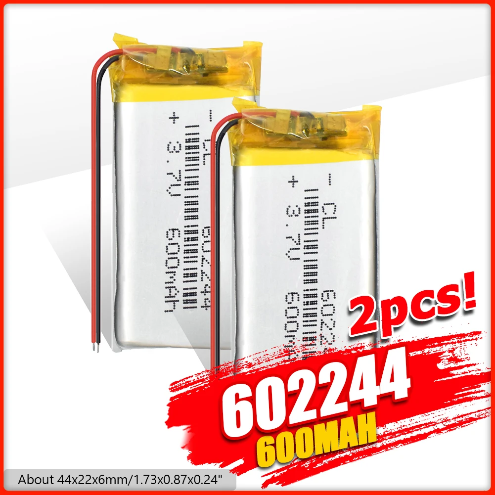

Rechargeable Polymer battery 600 mah 3.7 V 602244 smart home MP3 speakers Li-ion battery for dvd GPS mp3 mp4 cell phone speaker