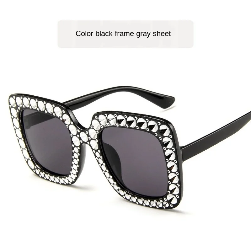 

HUHAITANG New Style European and American Style Women's Generous Frame Sunglasses Men's Fashion Glasses Fashion Colorful