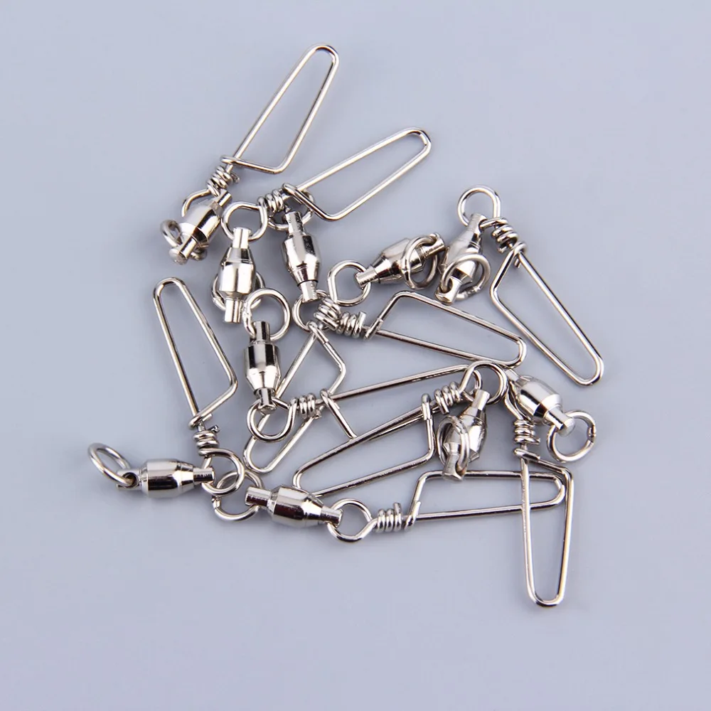 

New 10pcs Fish Fishing Sharpened Hooks Barb Tackle Bait Bearing Swivel Arc Pin 0#(other), 2#, 4#, 6# dropshipping