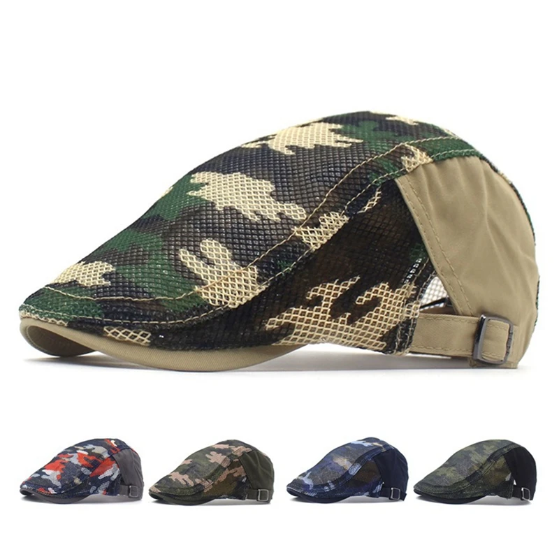 

Camouflage Mesh Cloth Beret Summer Casual Cap Sun Hat-Army Green Unisex/Adjustable Hat Circumference: 56-60Cm New 1pc