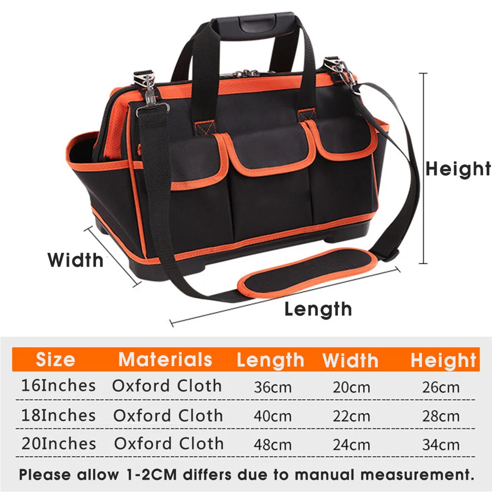 

Waterproof Storage Bag 1680D Oxford Cloth Multi-functinal Thicking Tool with Tool Case Wear-resistant Strong Tool Storage