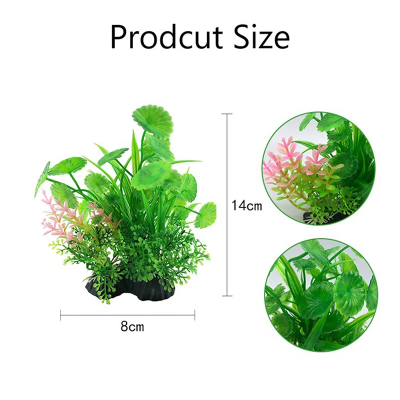 

12 Kinds Artificial Aquarium Decor Plants Water Weeds Ornament Aquatic Plant Fish Tank Grass Decoration Accessories 14cm