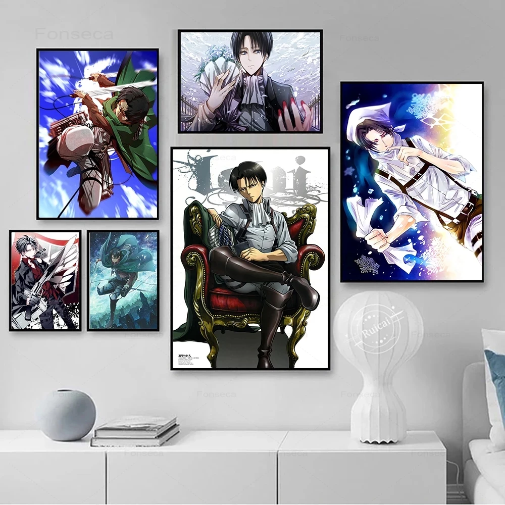 

Japanese Attack On Titan Anime Poster Manga Levi Ackerman Canvas Painting Modern Home Decoration Wall Art Pictures Doe Bedroom