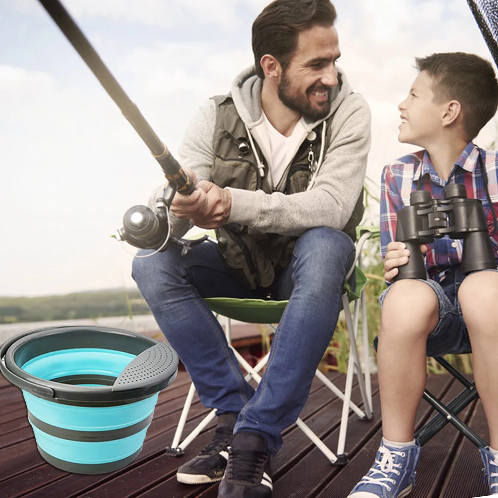 

5L/10L Foldable Bucket Portable Folding Bucket Fishing Bucket with Strong Handle Suitable for Outdoor Camping Fishing Tools