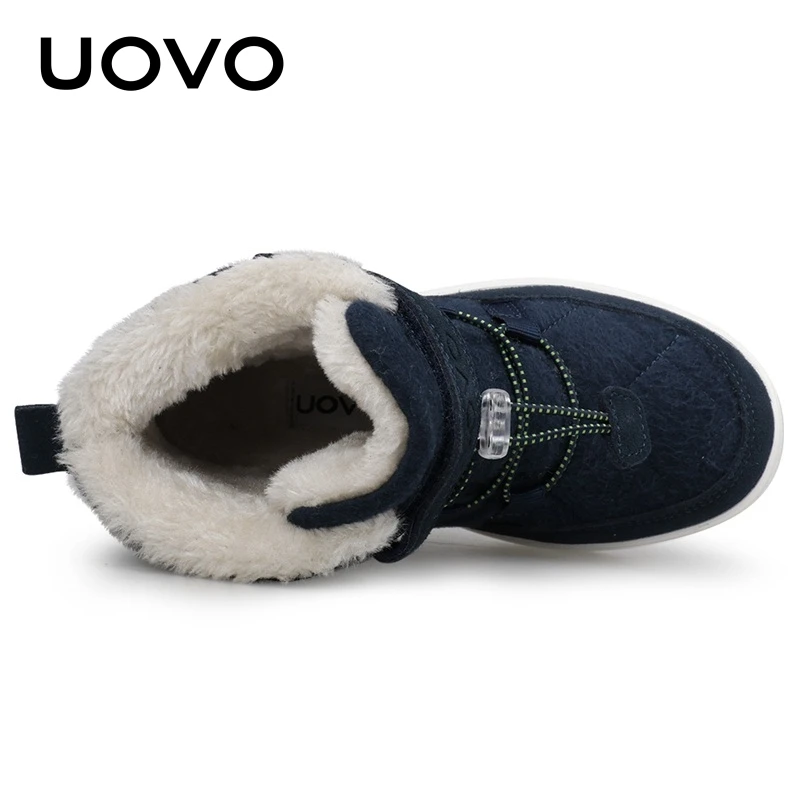 UOVO/Новое поступление года; детские зимние сапоги; модные зимние детские теплые сапоги; обувь для мальчиков и девочек с плюшевой подкладкой;#31-38
