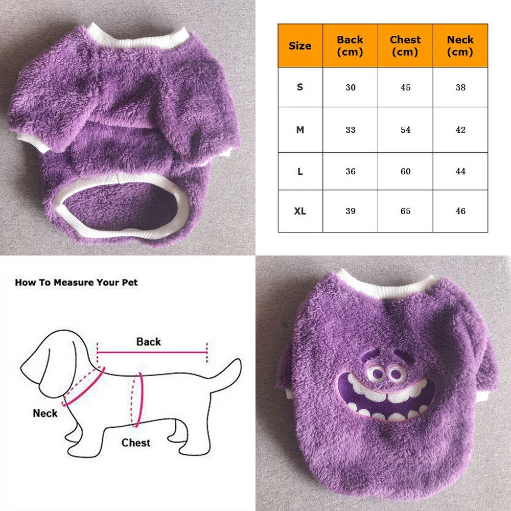 

Pug Clothes Winter French Bulldog Clothing Cute Cartoon Dog Hoodies Coat Outfit Poodle Schnauzer Welsh Corgi Costumes Apparel