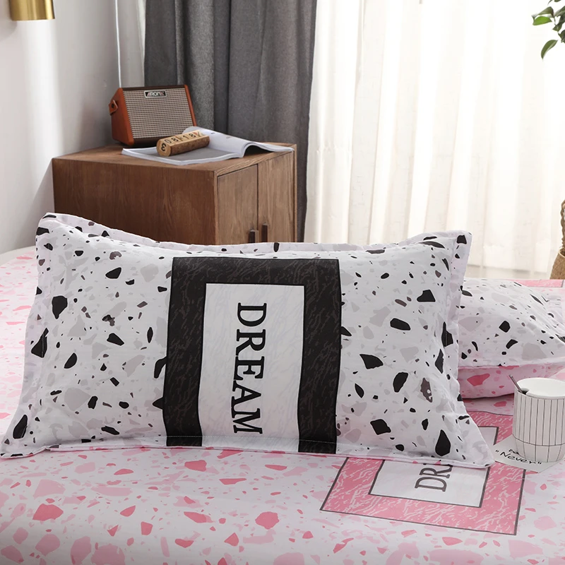 4 шт. Бесплатная доставка серо розовый фрагмент печать постельное белье набор 2019