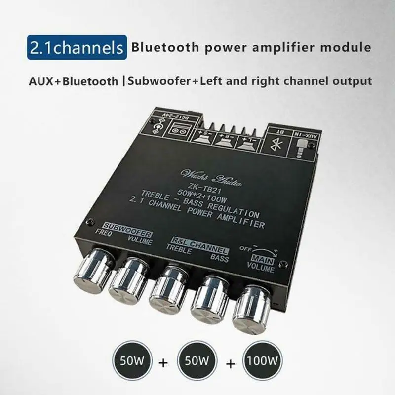 ZK-TB21 TPA3116D2 Плата усилителя сабвуфера с Bluetooth 5 0 усилитель аудиоканала мощность