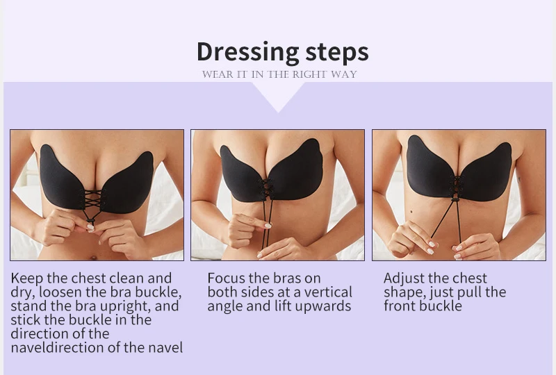 

Front Closure Lingerie Invisible Bra Strapless Silicone Push Up Self Adhesive Backless Bralette Women Seamless Bra Intimates