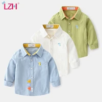 lzh toddler boys shirts 2021 spring autumn winter kids long sleeved casual girls shirt for baby boys shirt childrens clothing