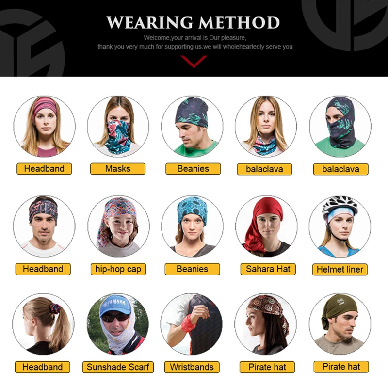Magic Scarf Outdoor Bandana Hair Fishing Riding Cycling Seamless Sweat-absorbing Buff Headband Chimney Face Mask Women Men |