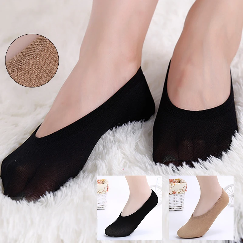 

Women Summer Invisible Thin Ice Silk Non-Slip Low Cut Now Show Massage Liner Boat Socks Breathable