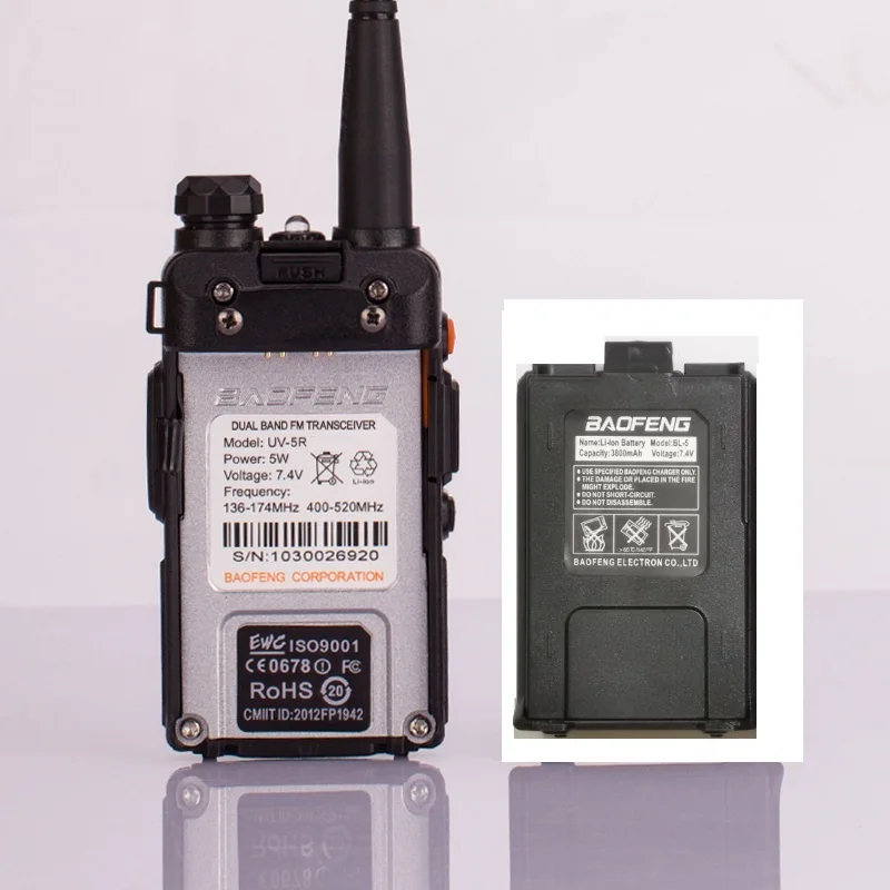 2pcs 5W/8W radio baofeng uv-5r 3800mAh battery walkie talkie for two way radio VHF UHF dual band portable cb radio comunicador