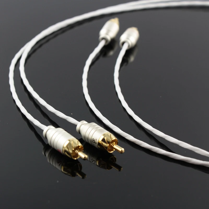 1 пара Hi Fi аудиокабель с серебряным покрытием 2RCA на 2RCA|Кабели VGA| |