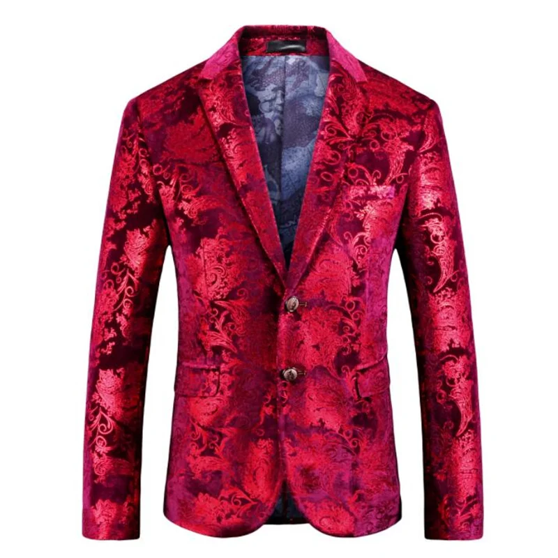 New product bronzing suit mens blazer hot red jacquard jackets high-end clothes мужской костюм trajes de novio костюмы fashion