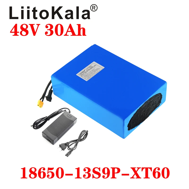 LiitoKala 48V 30ah 18650 13S9P батарея для электрического велосипеда 30AH 1000W литиевая