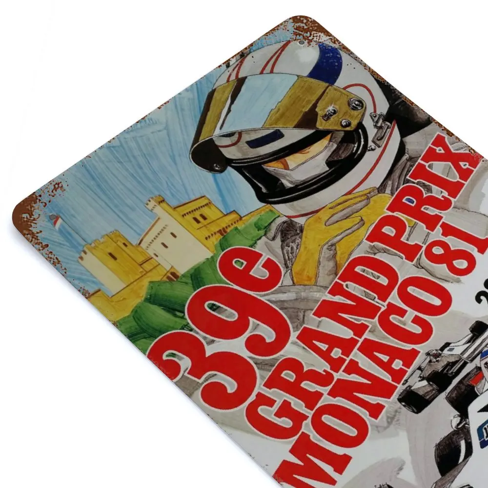 

Monaco Grand Prix 1981 Printed Vintage Metal Poster Home Pub Bar Garage Wall Decoration Tin Sign Plaque Decor
