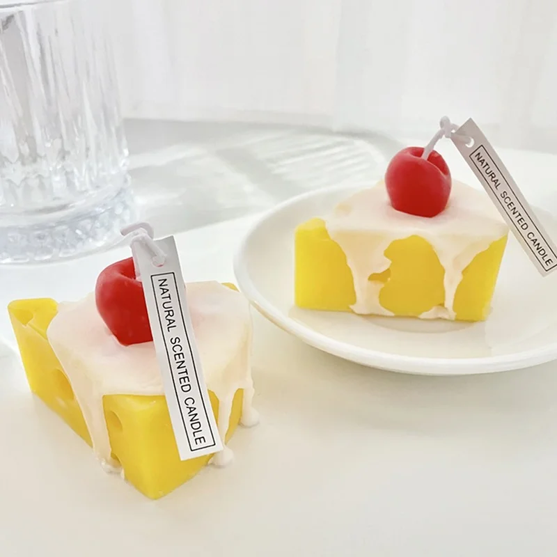 Household decor cute food candle Cherry Cheese Shape Scented Candle Home Decor Table Centerpiece party wedding decoration | Дом и сад