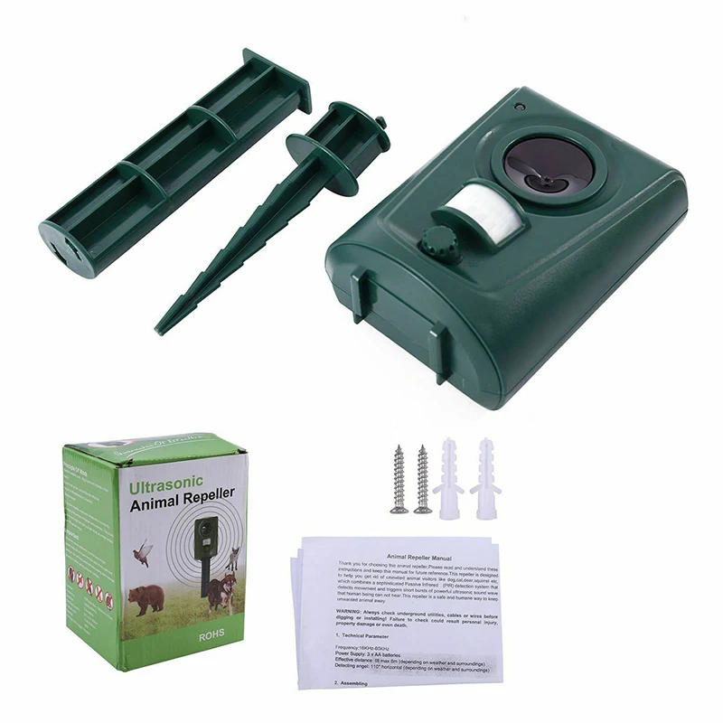 

2021 Garden Powered Ultras Onic Outdoor PIR Repeller Motion Sensor Flash Light IPX4 Waterproof Animal Dispeller Home Accessories