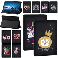 tablet case for lenovo tab m10tab e10tab m10 plus tb x606fx cute cartoon pattern series leather protective cover free stylus