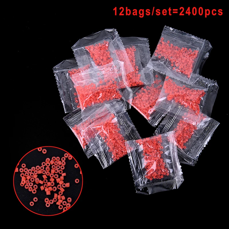 

12Bags/2400Pcs Hot Red Fishing Accessories Fish Tackle Rubber Bands For Fishing Bloodworm Bait Granulator Bait
